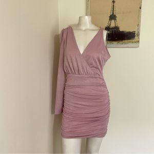 Hello Molly One Sleeve Ruched Dress 8 NWT